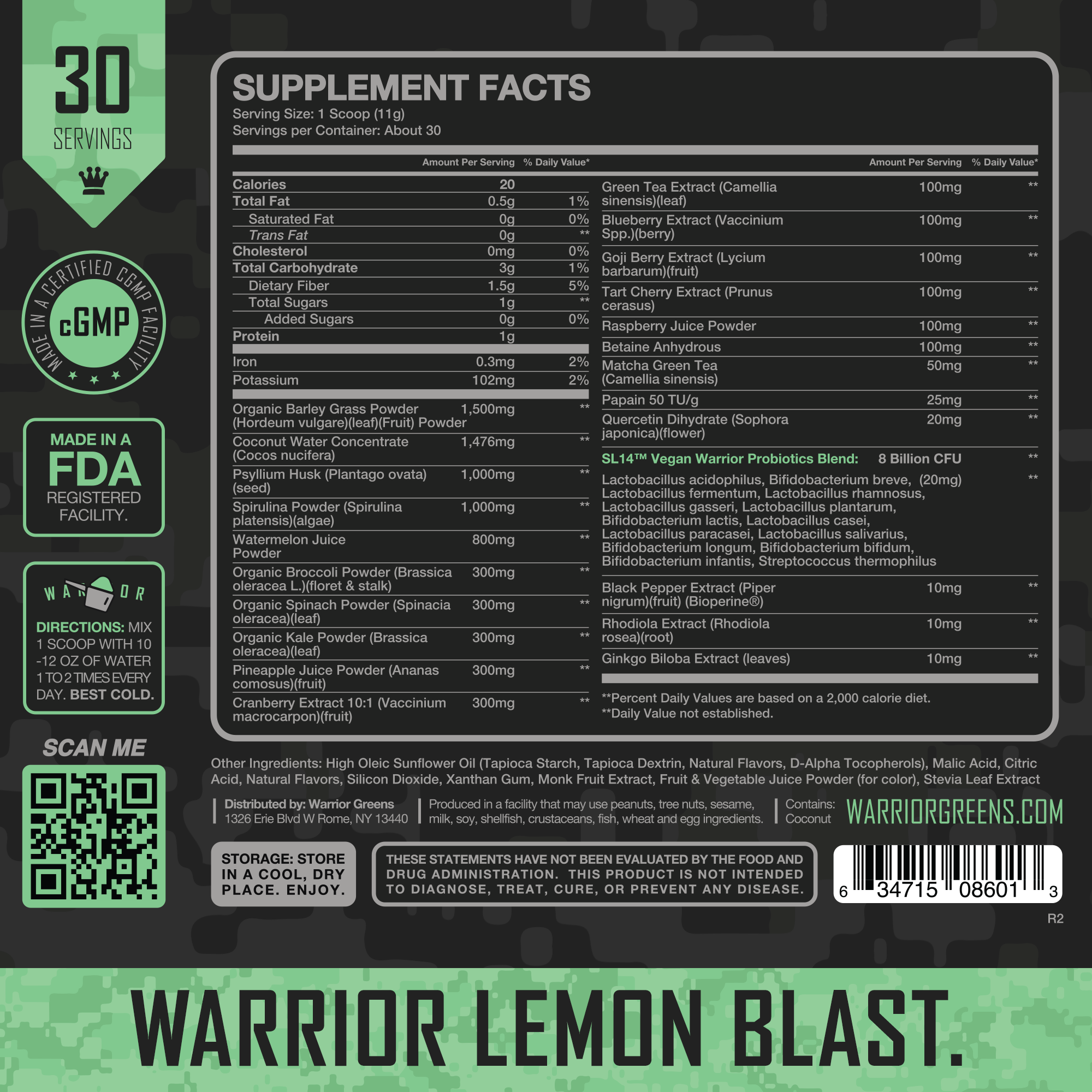 Warrior Lemon Blast - 6 Pack